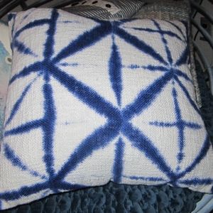 Indigo dye Batiked throw pillow